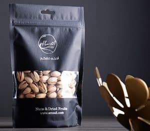 انواع دستگاه نایلون خانگی و32 مدل از آن 164 بسته بندی پسته صادراتی با پاکت زیپ دار پنجره دار مشکی