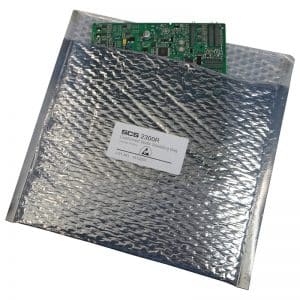 Metallized bubble envelope for packaging electronic components