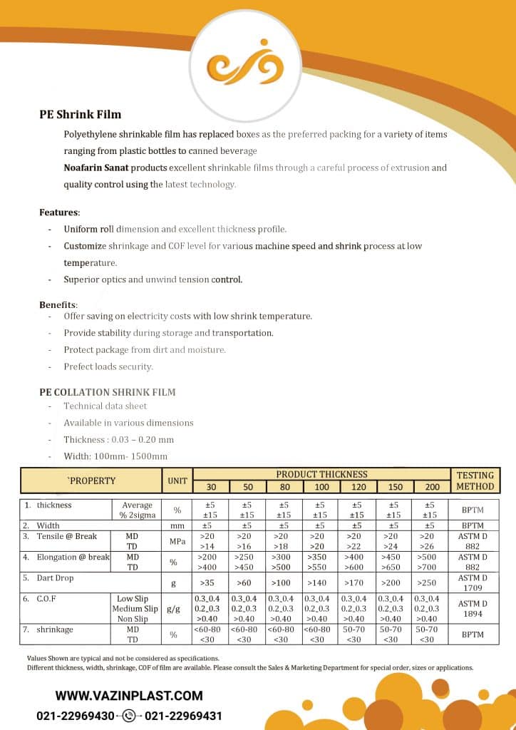 دیتا شیت نایلون شیرینگ