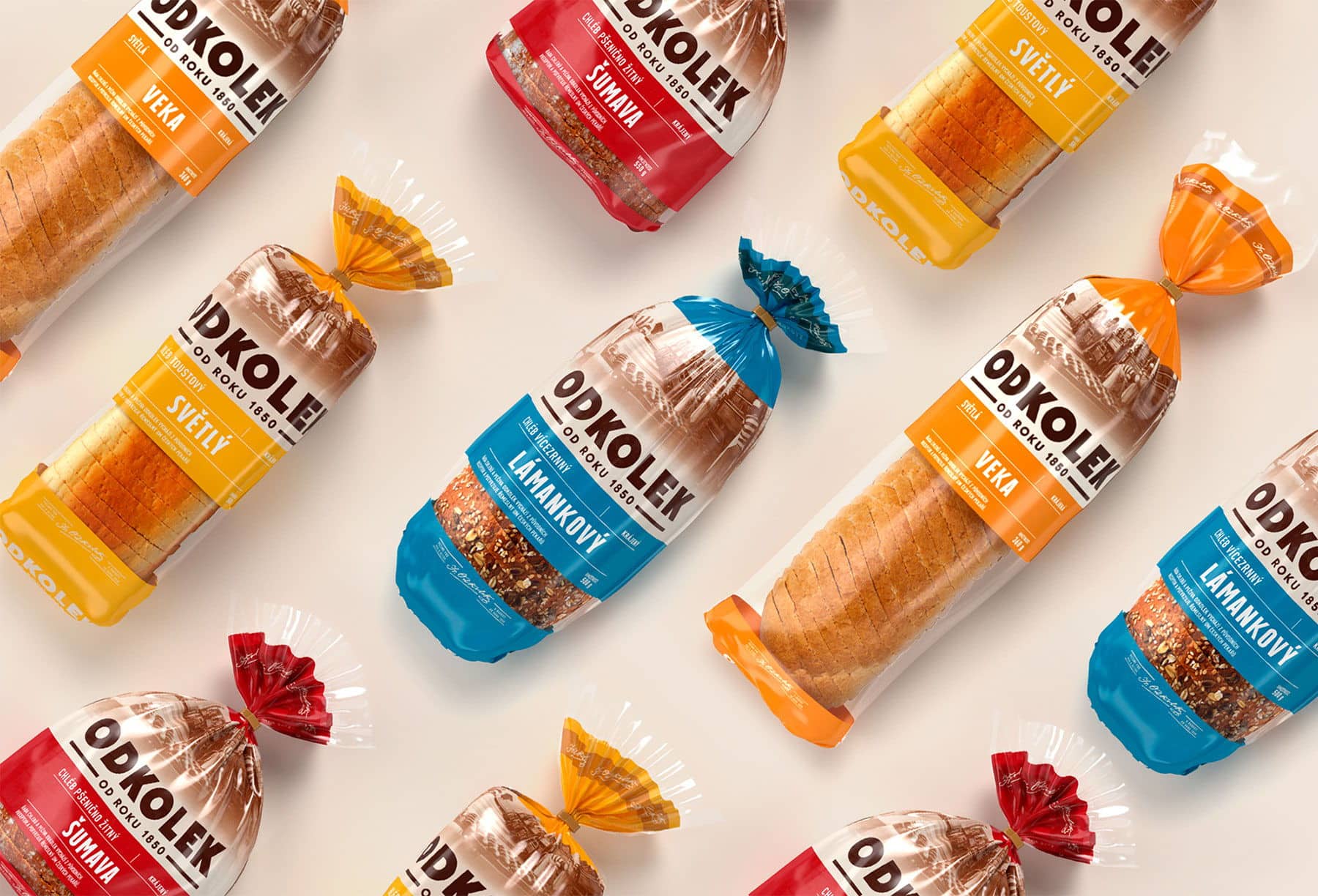 طراحی نایلون بسته بندی نان تست